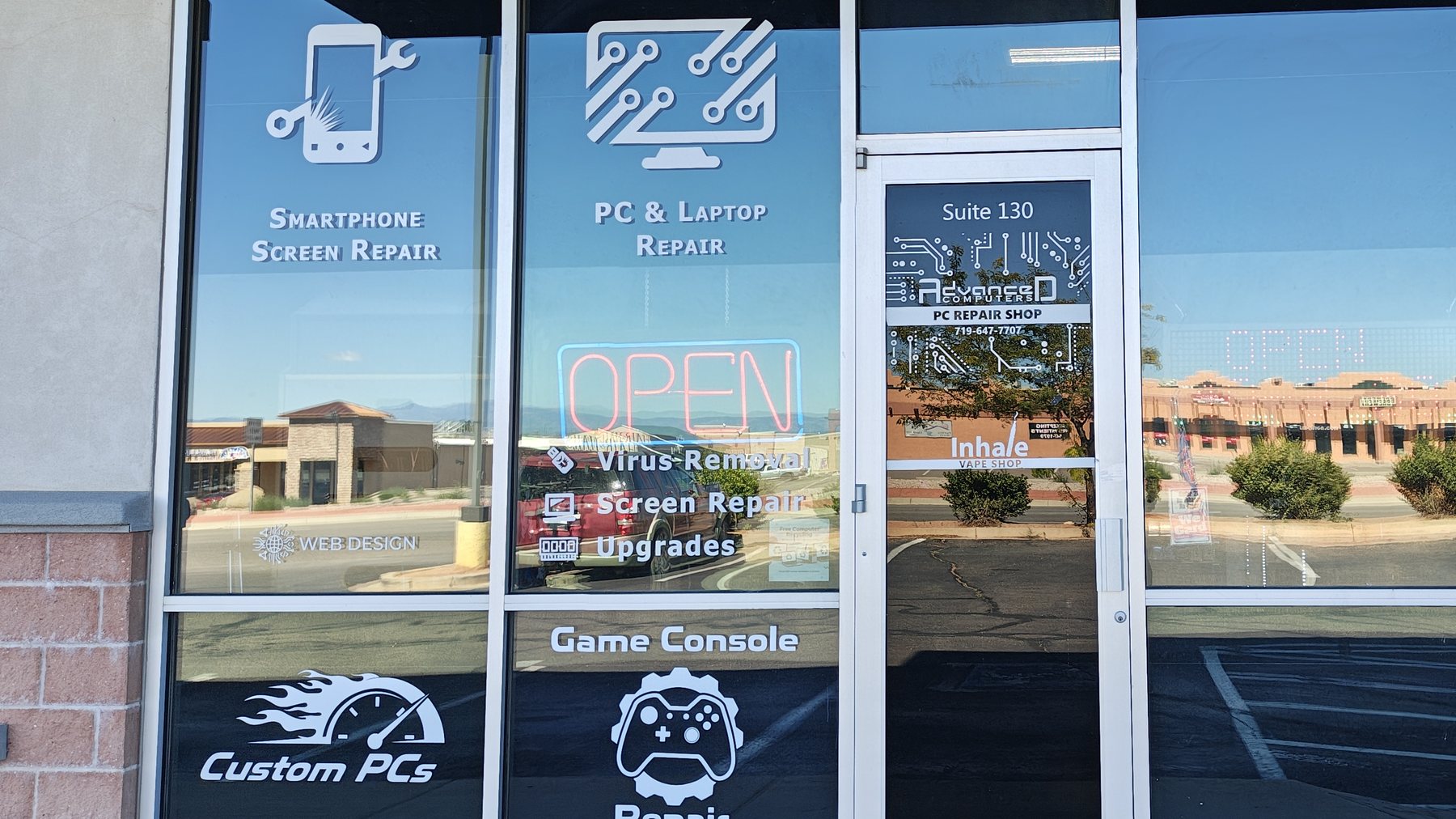The Advanced Computers storefront at Suite 130, 198 S Purcell Blvd, Pueblo West